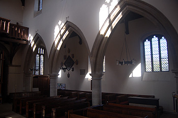 The view into the north aisle looking west March 2012